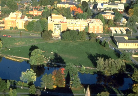 A view of the city from above.